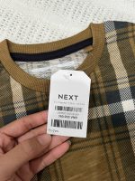 Áo thun cotton kẻ caro đen Next baby màu nâu (size:9/12m,12/18m,18/24m,2/3y) - Ảnh 3