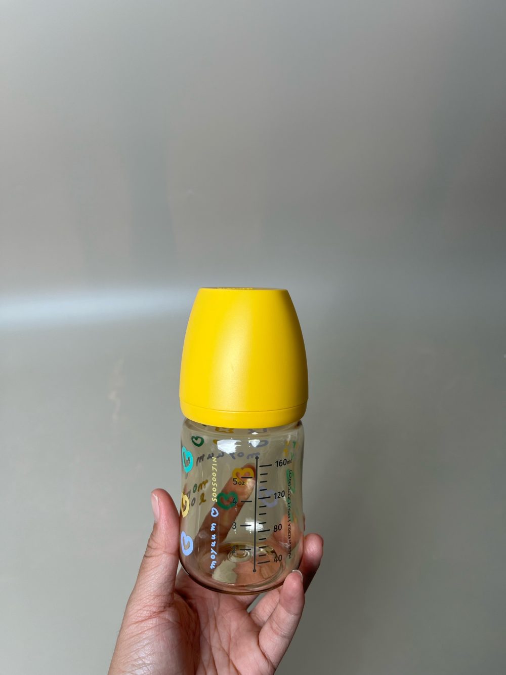 Set 2 bình sữa moyuum hoạ tiết mèo, trái tim 160ml ( size: 1/2) - Ảnh 7