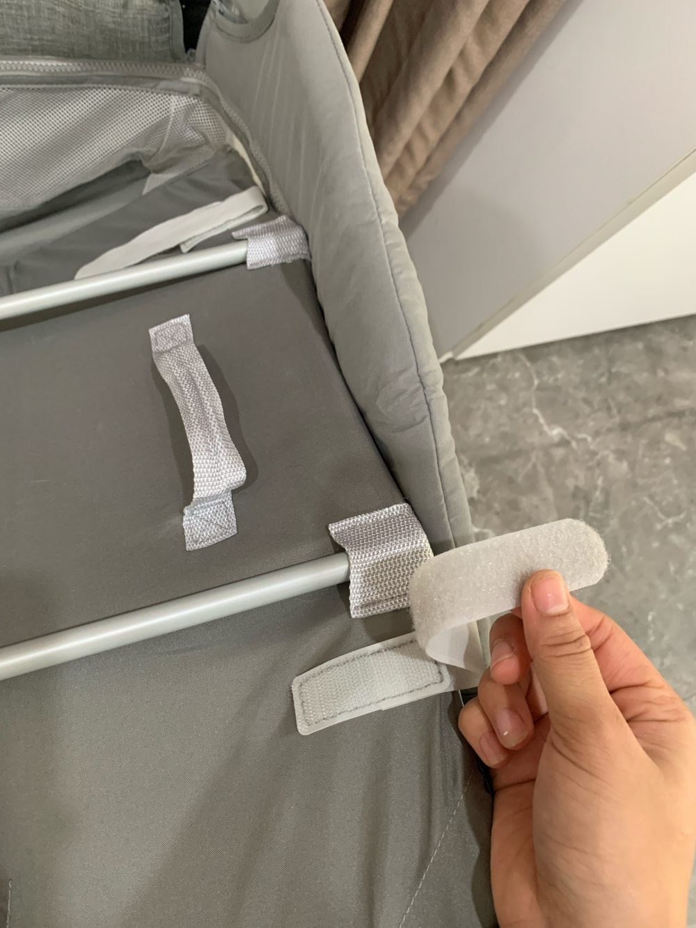 Giường cũi gấp gọn Joie Kubbie Sleep Foggy Gray - Ảnh 7