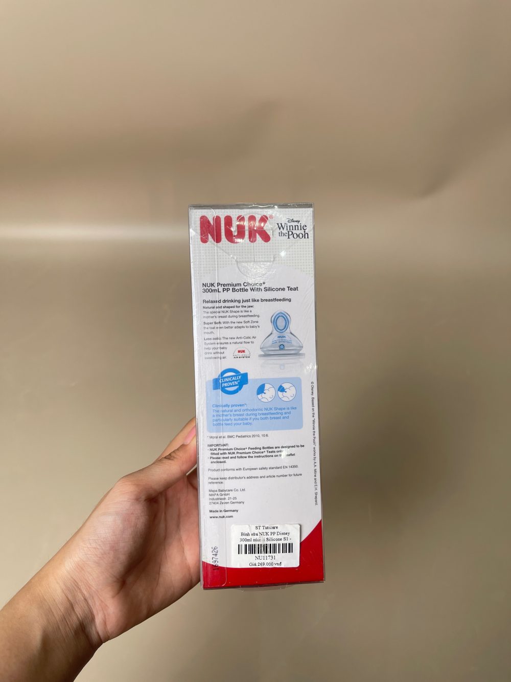 Bình sữa NUK cổ rộng DISNEY Premium Choice 300 ml (full box, 0->6m) - Ảnh 5