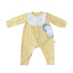 Bodysuit dài tay cài giữa bèo ngực màu vàng Bambus Gami ( size: 1->3m)