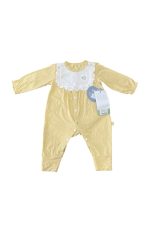 Bodysuit dài tay cài giữa bèo ngực màu vàng Bambus Gami ( size: 1->3m)