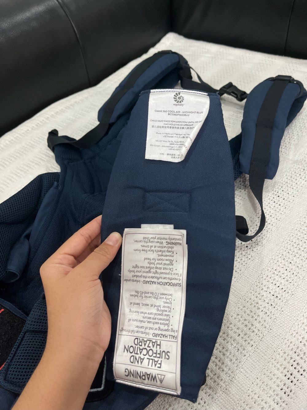 Địu Ergobaby Omni 360 Cool Air Mesh, Midnight Blue ( size: 3kg2->20kg~ 0->48m) - Ảnh 14