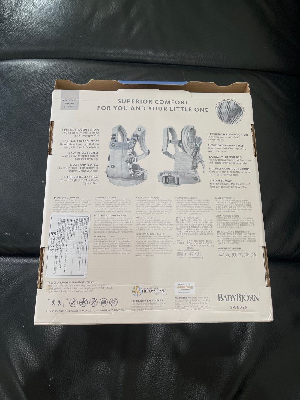 Địu Baby Bjorn màu kem (0->3y, tối đa 15kg, full box) - Ảnh 20
