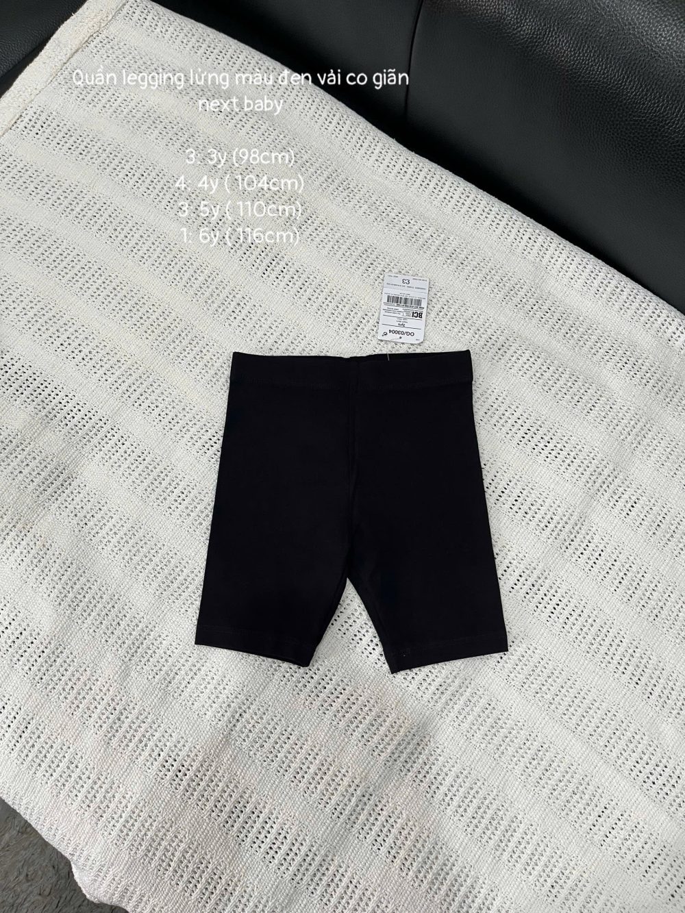 Quần legging đùi Next baby màu đen (size:3y,4y,5y,6y) - Ảnh 7