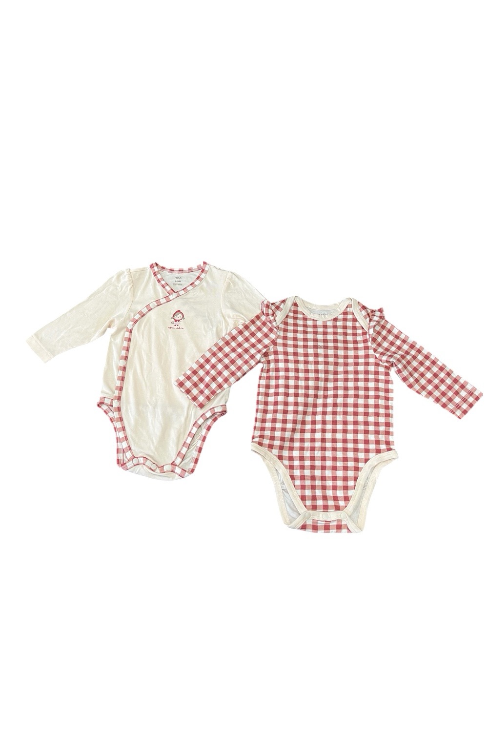91519d213f8249b192b4ae8e3469598f Set 2 bodysuit Nous hoạ tiết caro đỏ ( size: 6->9m) - Ảnh 1