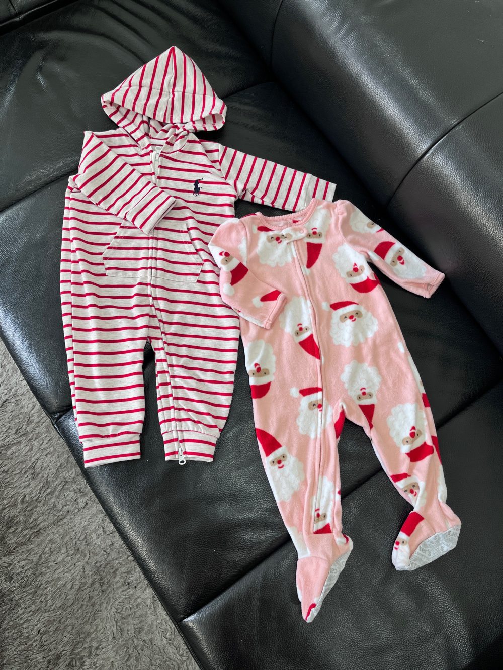Sleepsuit họa tiết Santa Carter’s màu hồng tặng kèm hoodie suit trắng sọc đỏ (size 12→18m) - Ảnh 8