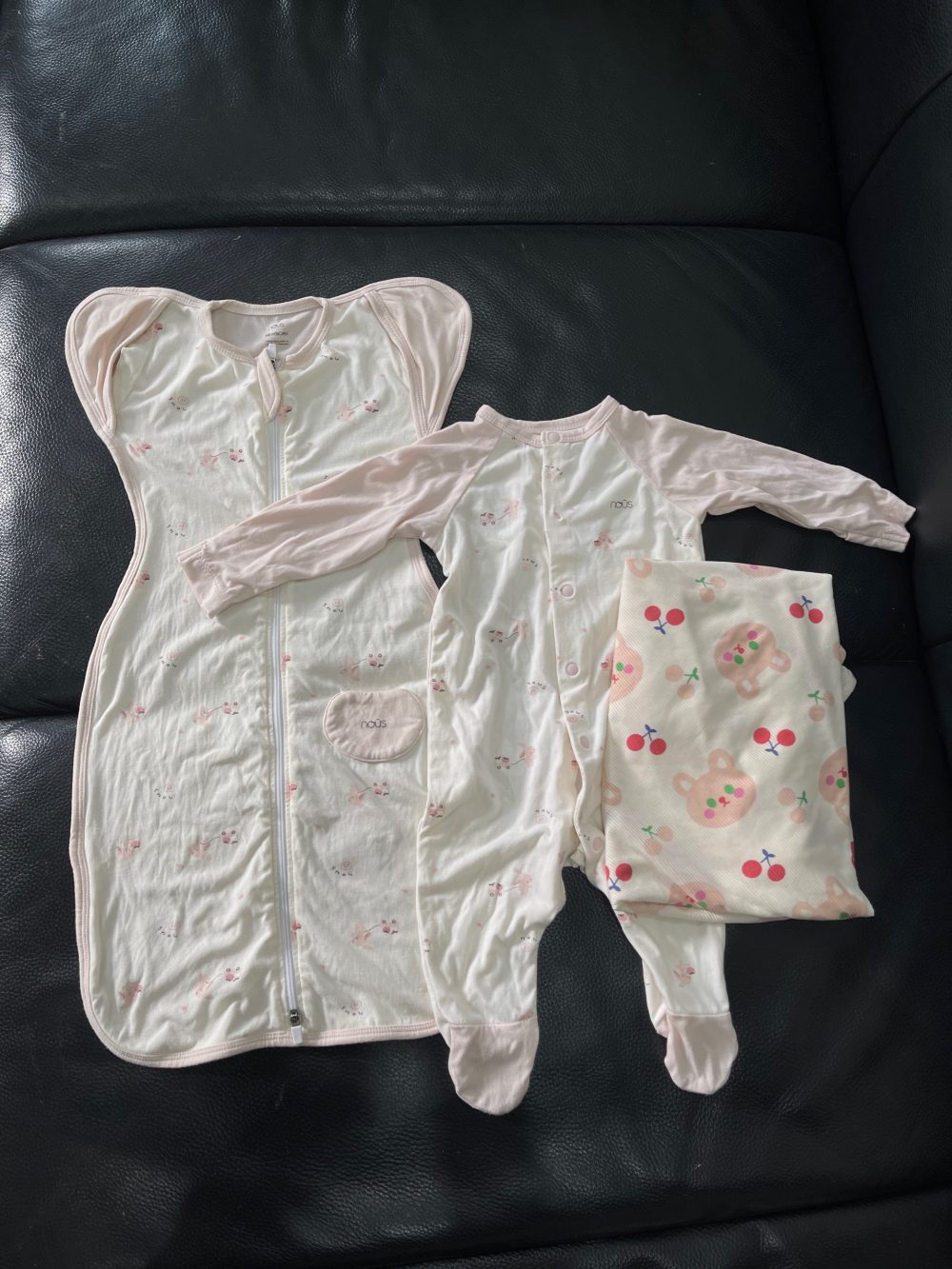 Set bộ bodysuit và nhộng chũn màu hồng Nous, tặng kèm chũn quấn sơ sinh (size 0->3m) - Ảnh 5