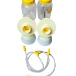 Bộ phụ kiện cổ nối máy hút sữa Medela kèm ống hơi Medela Freestyle, bình trữ sữa ( no box)