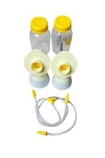 Bộ phụ kiện cổ nối máy hút sữa Medela kèm ống hơi Medela Freestyle, bình trữ sữa ( no box)