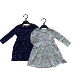 Set 2 đầm tay dài Mother Care hoạ tiết màu xám, xanh