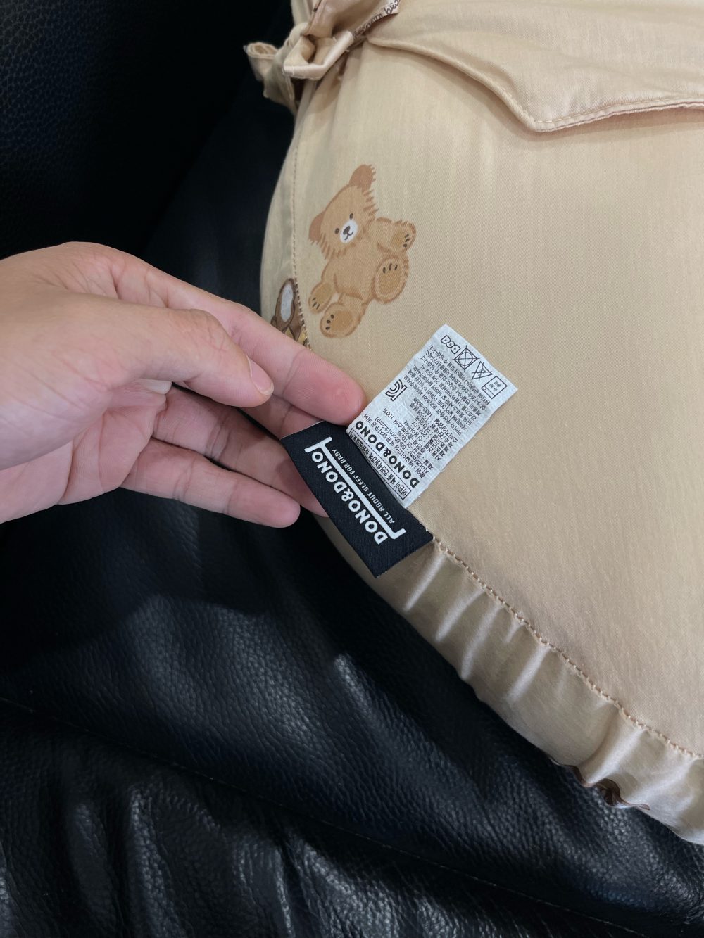 Gối chống trào ngược Dono&Dono vải 4 mùa (hoạ tiết gấu teddy) + kèm vỏ gối hoạ tiết thỏ hồng - Ảnh 16