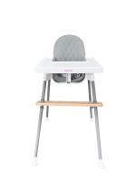 Ghế ăn dặm cho bé BabyHop màu trắng kèm thanh gác chân (6→36m)