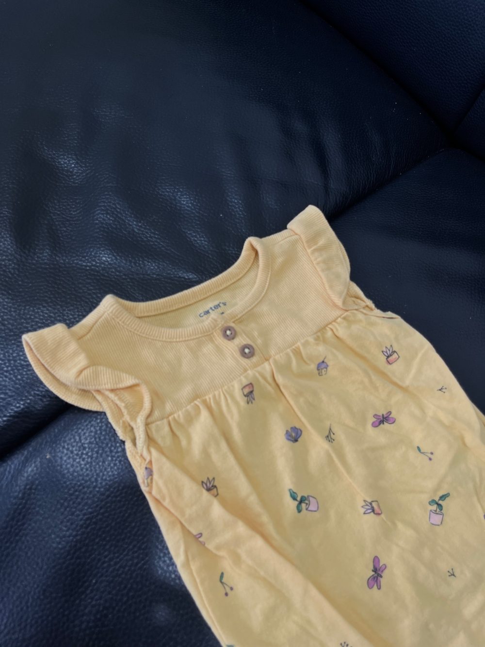 Set 2 bộ bodysuit Zara, carter’s màu vàng (size: 6→12m) - Ảnh 2