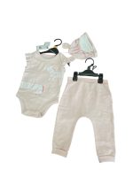 Set bodysuit, quần dài và mũ Mothercare màu hồng (size:9→12m)