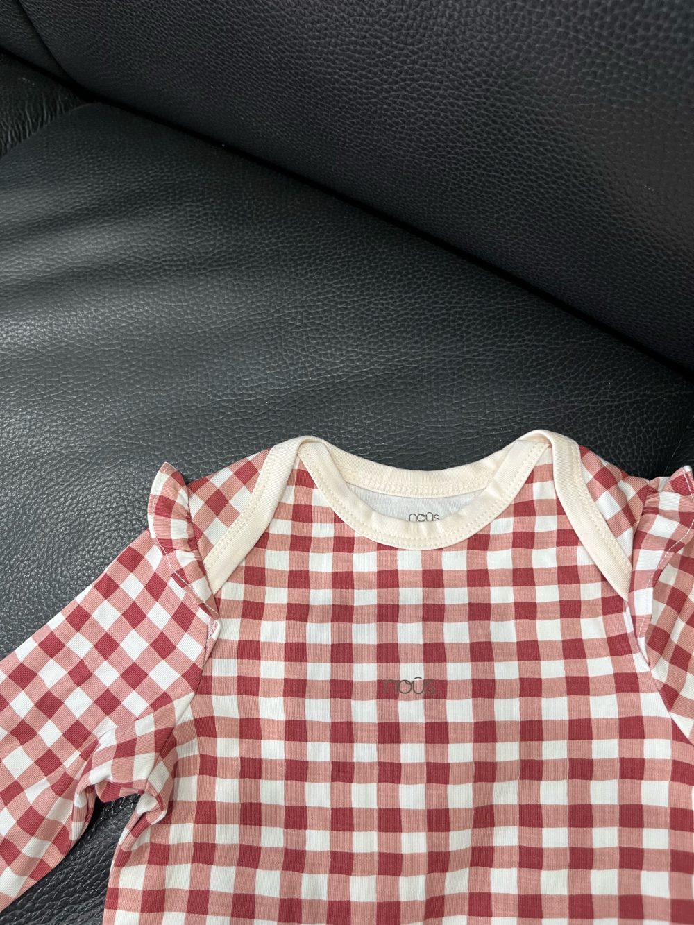Set 2 bodysuit Nous hoạ tiết caro đỏ ( size: 6->9m) - Ảnh 7