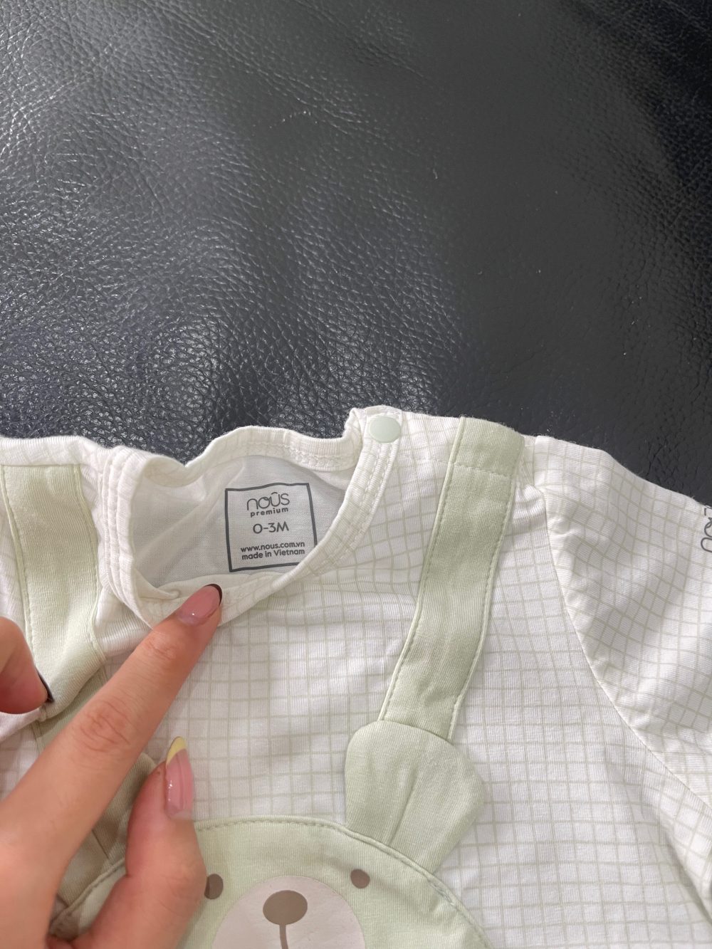 Set 2 bodysuit cộc tay xanh lá, caro Nous (Size: 0->3m) - Ảnh 13