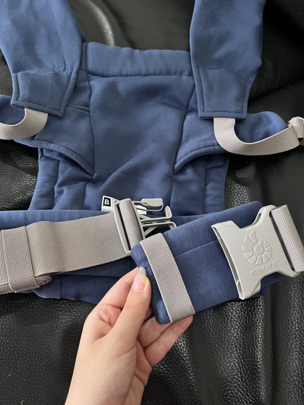 Địu Ergobaby Embrace Soft Air Mesh màu xanh (0→2y, tối đa 11kg) full box - Ảnh 8