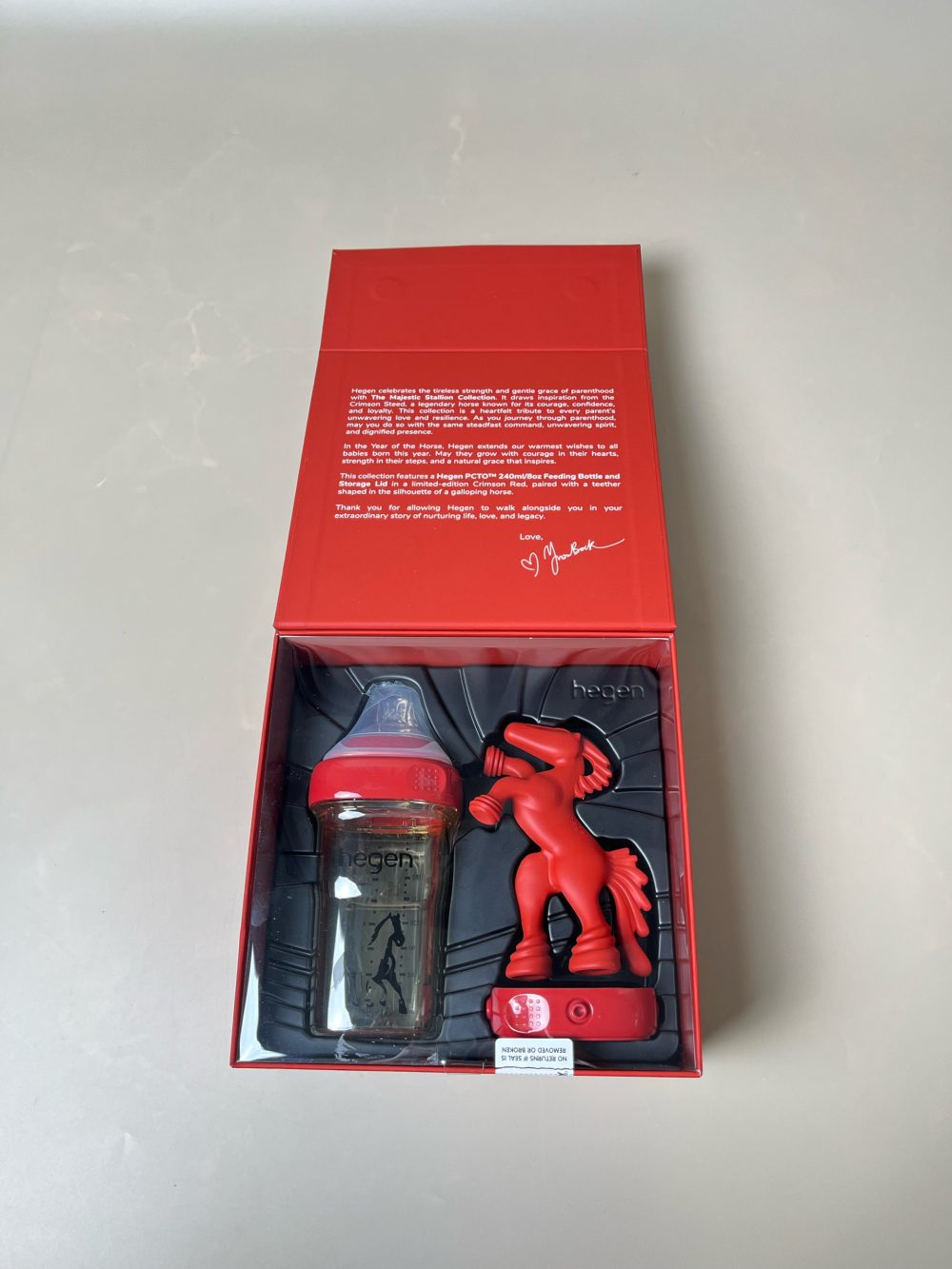 Bộ bình sữa Hegen The Majestic Stallion Collection 240ml, núm ti M (3–>6m), nắp trữ sữa và gặm nướu. - Ảnh 8