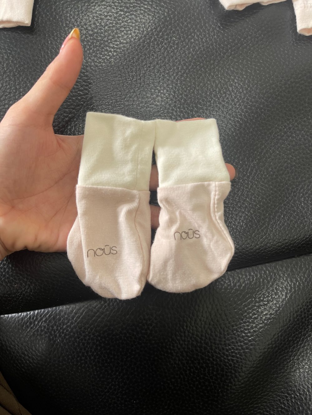 Set đồ Nous màu trắng/hồng (Size: 0->3m) - Ảnh 2