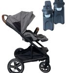 Xe đẩy Nuna mixx next màu granite, kèm túi giữ ấm Nuna và Adapter ( size: 0->22kg)