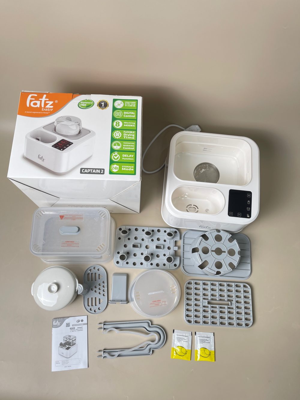 Máy tiệt trùng sấy khô, nấu cháo chậm, hâm sữa Fatz (Full box) - Ảnh 6