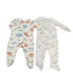 Set 2 sleepsuit Carter’s hoạ tiết khủng long, vịt ( size: 6m)