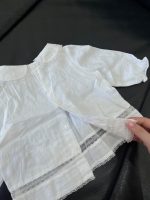Set áo phối ren trắng, quần bí màu xám Nous Petit à petit (size 6m) - Ảnh 15