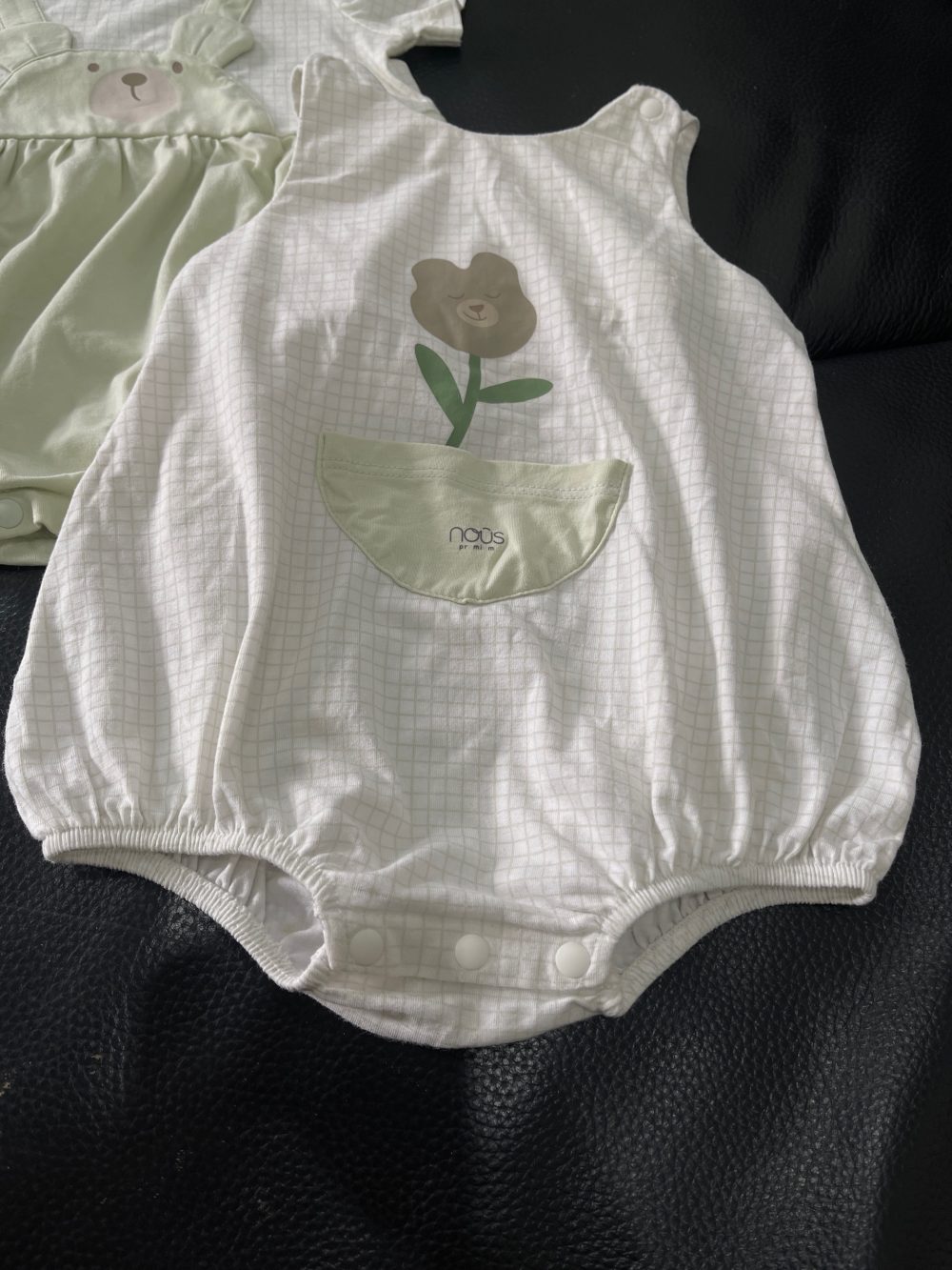 Set 2 bodysuit cộc tay xanh lá, caro Nous (Size: 0->3m) - Ảnh 14