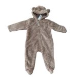 Sleepsuit lông cừu có mũ tai gấu Gap Baby màu nâu (size 12→18m)