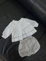 Set áo phối ren trắng, quần bí màu xám Nous Petit à petit (size 6m) - Ảnh 12