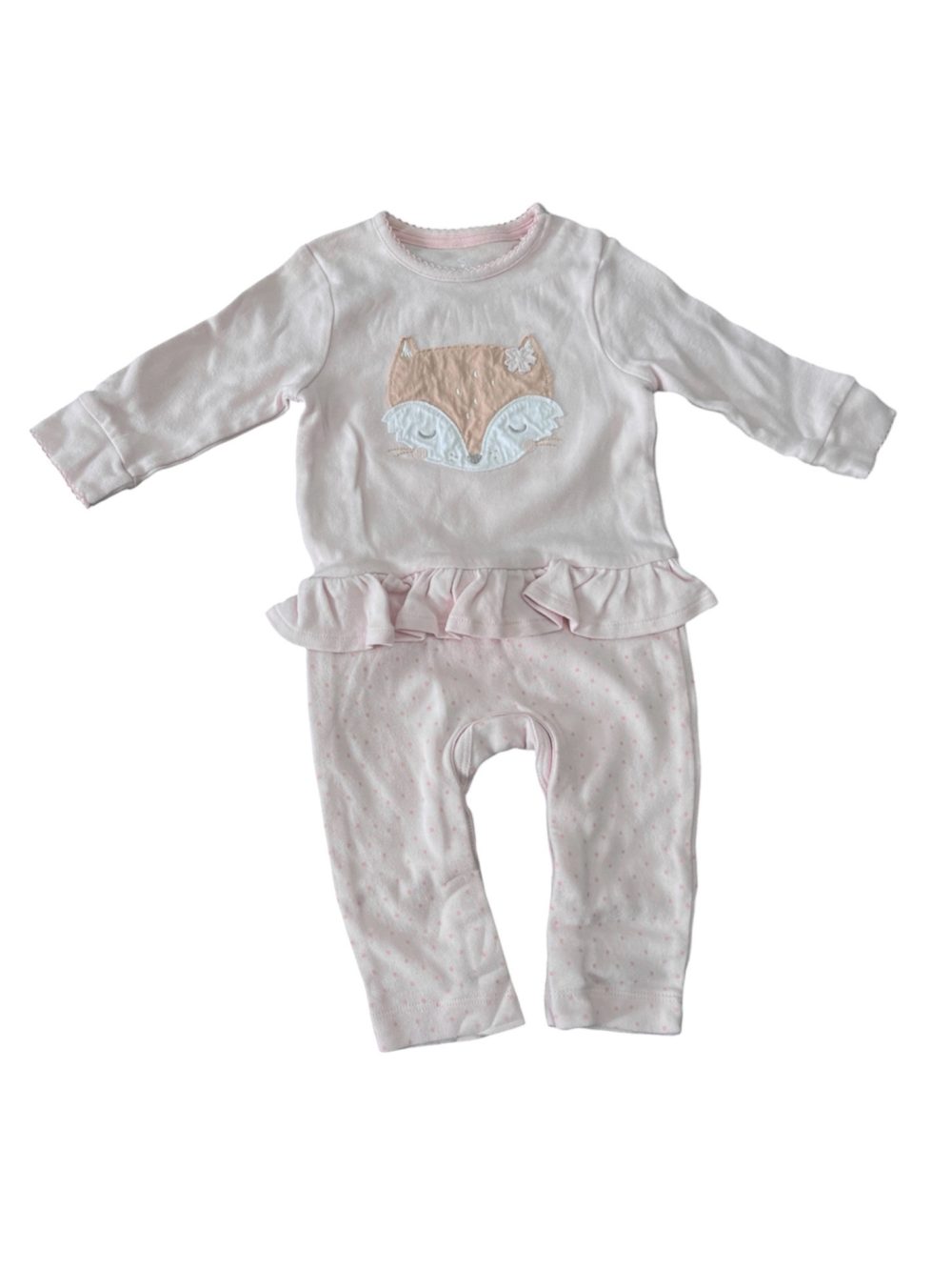 Bộ liền thân Mothercare hoạ tiết chấm bi màu hồng (6m-9m) - Ảnh 1