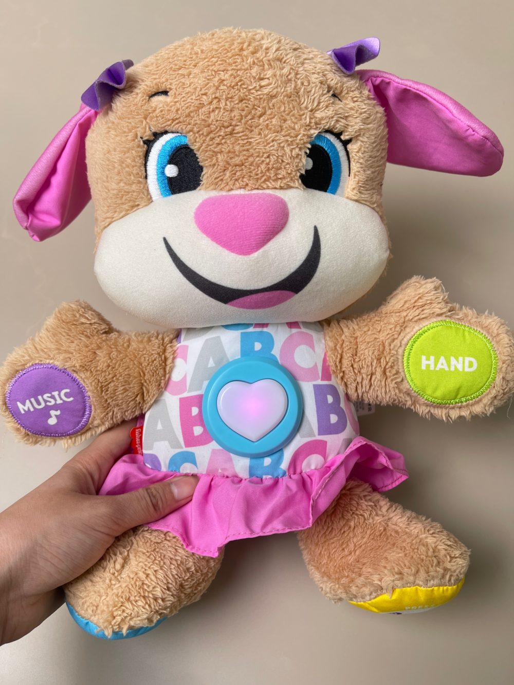 Cún bông biết nói Fisher Price của Mỹ màu hồng - Ảnh 4