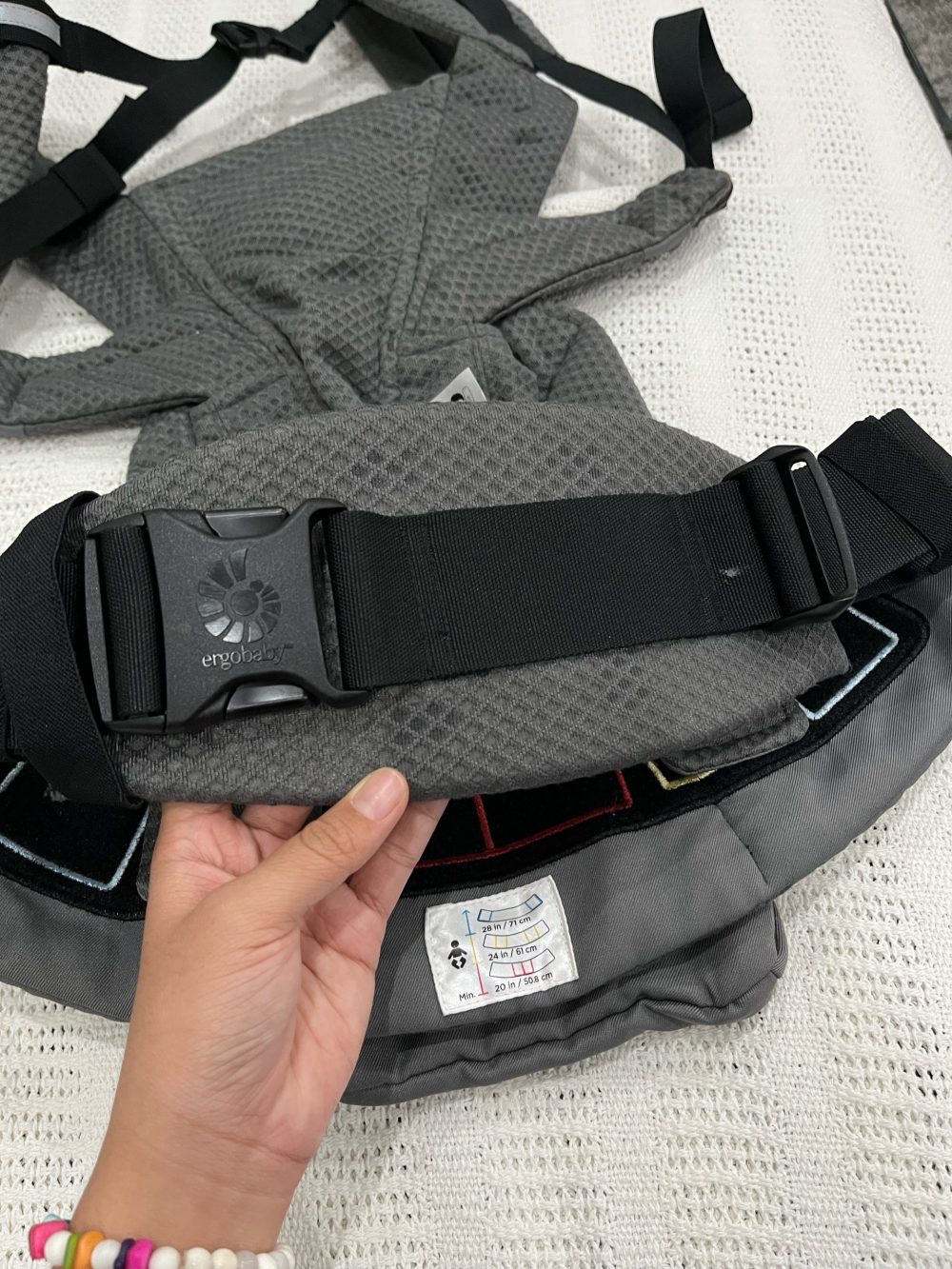 Địu Ergobaby Omni Breeze màu Graphite grey (size: 0->48m, tối đa 20kg) - Ảnh 12