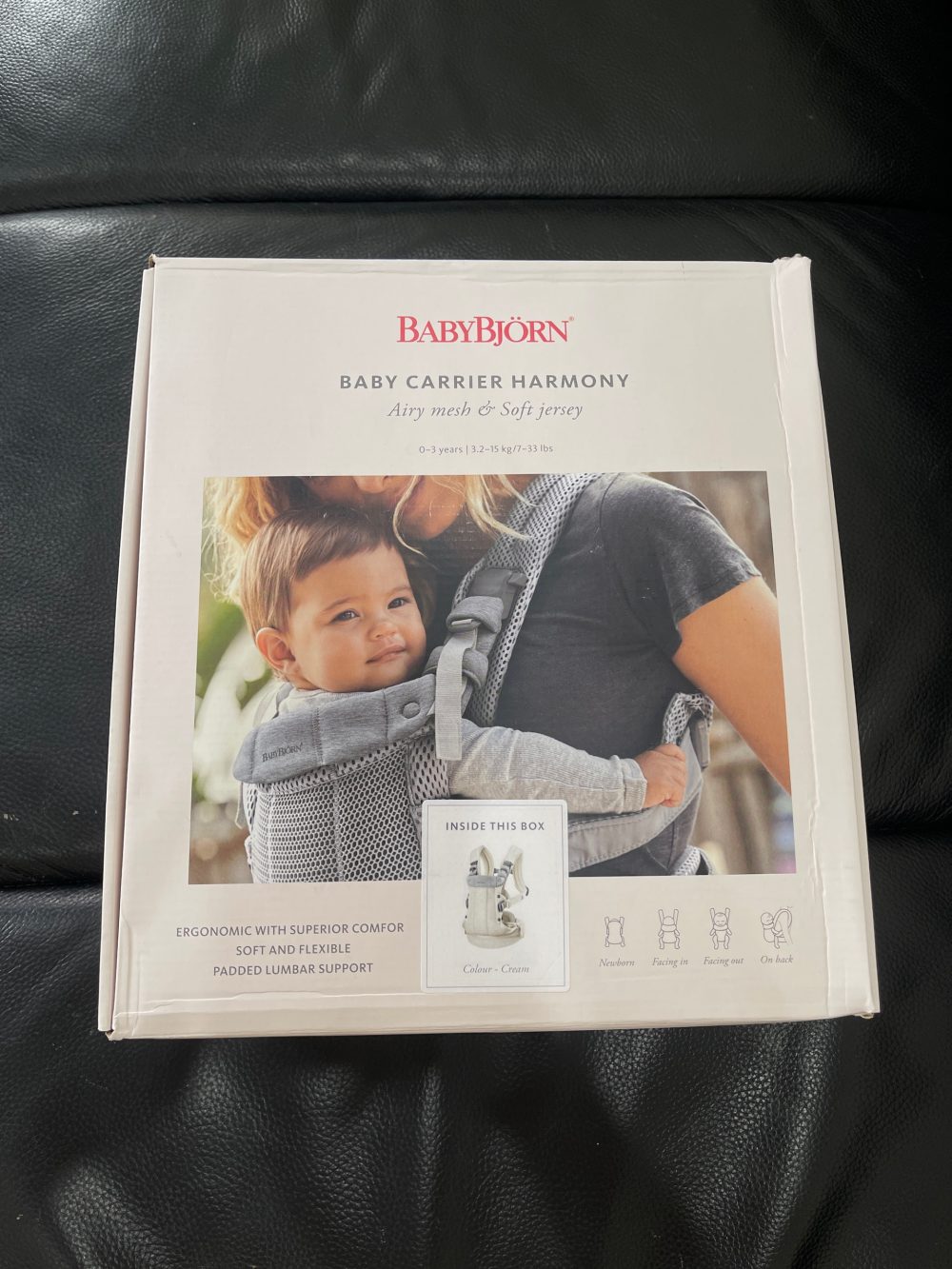 Địu Baby Bjorn màu kem (0->3y, tối đa 15kg, full box) - Ảnh 10