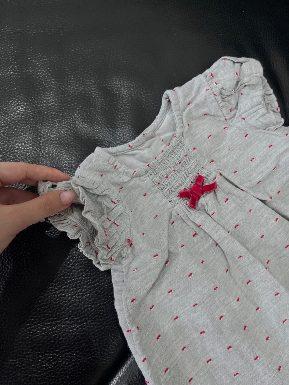Set váy và quần thêu dobby Mothercare màu xám ( size: 6→9m) - Ảnh 9
