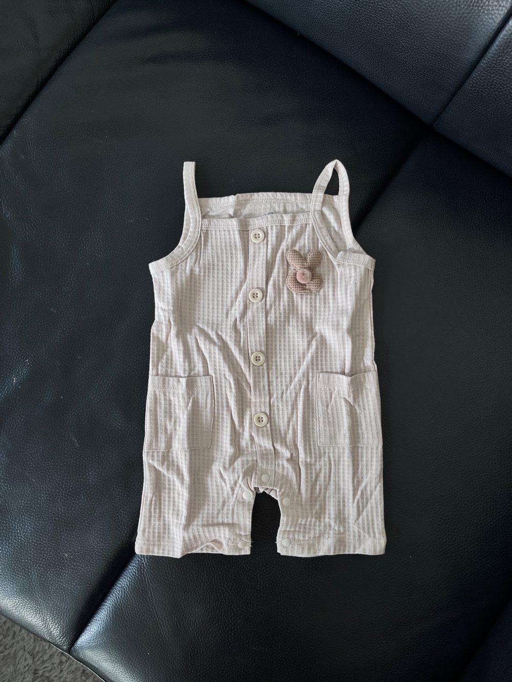 Bộ yếm rời kèm áo cộc tay La Pomme màu nâu (size 6→9m) - Ảnh 9