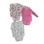 Set 3 bộ bodysuit Mothercare màu hồng, màu trắng (9m-12m)