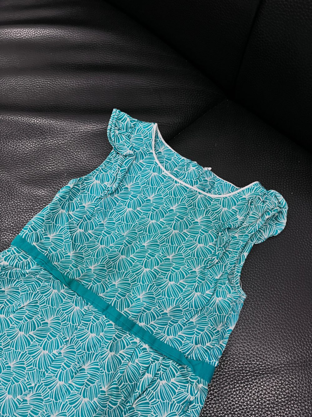 Set áo dài hồng phối quần lụa xanh tặng kèm bodysuit Obaibi màu xanh (size: 9→12m) - Ảnh 7