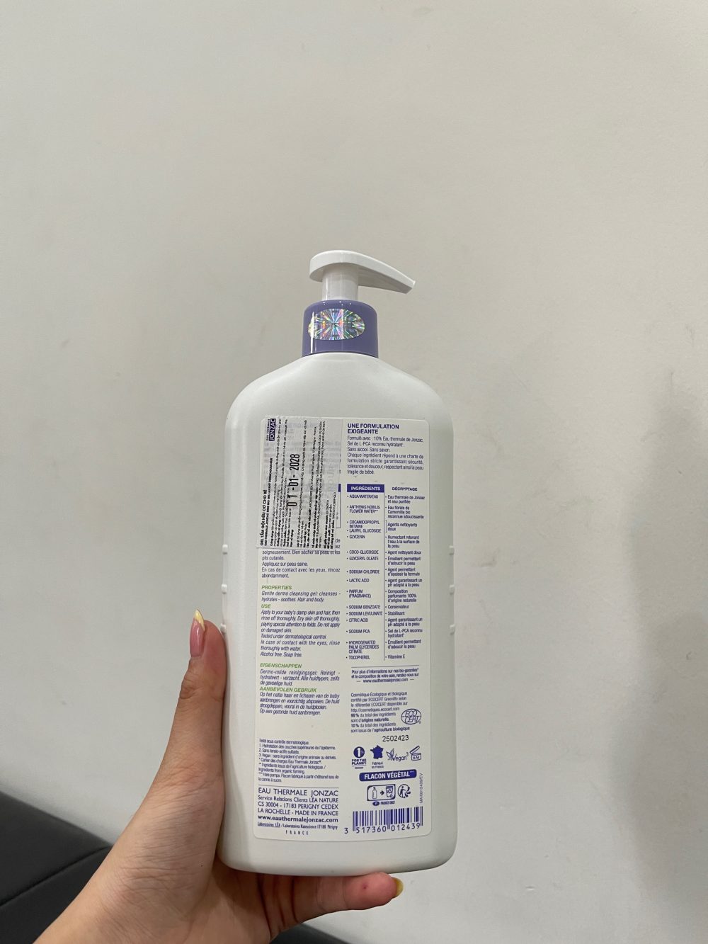 Gel tắm gội hữu cơ Jonzac (Date: 01/01/2028) - Ảnh 4