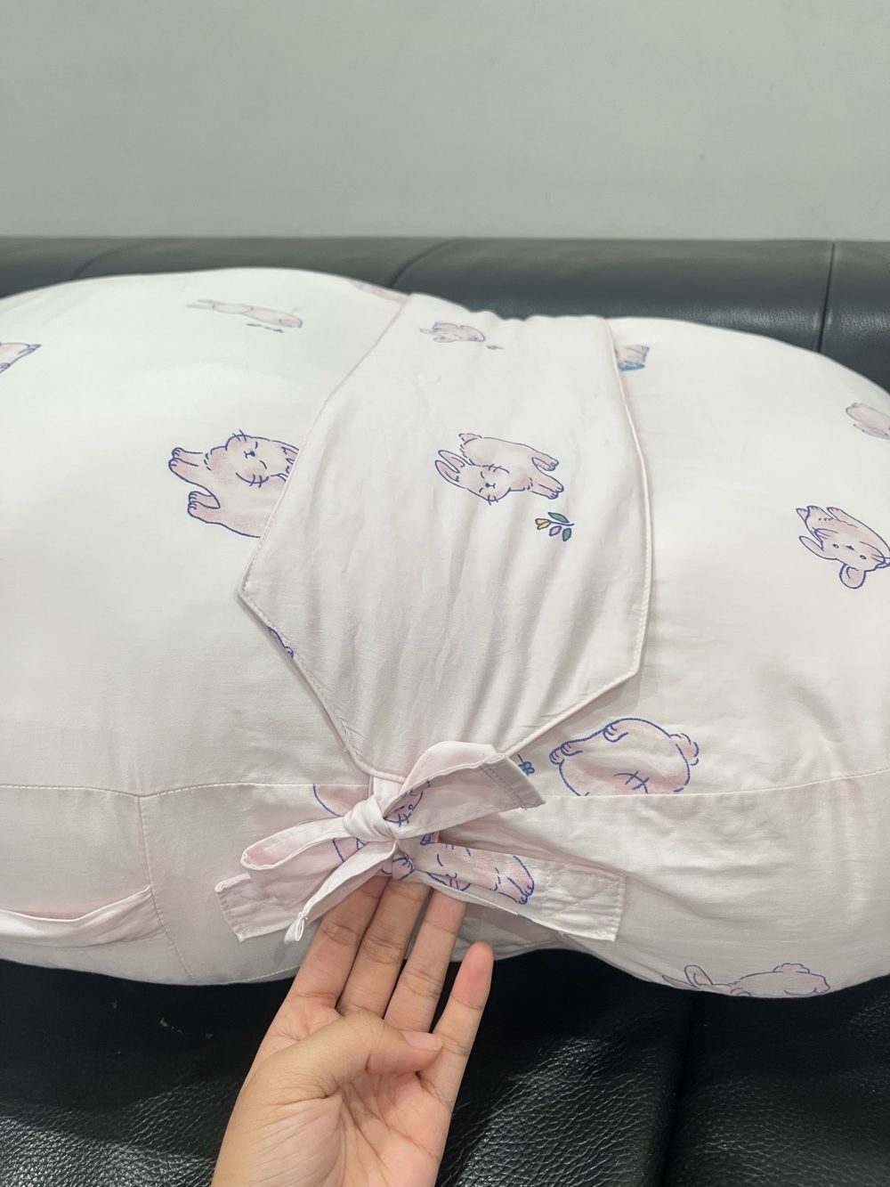 Gối chống trào ngược Dono&Dono vải cotton 4 mùa (hoạ tiết thỏ hồng)65x80 - Ảnh 3