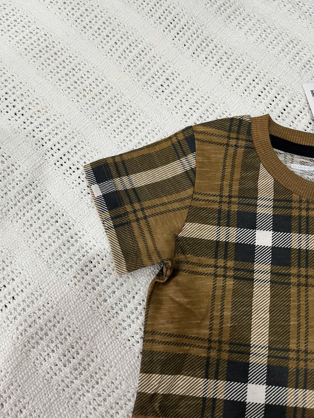 Áo thun cotton kẻ caro đen Next baby màu nâu (size:9/12m,12/18m,18/24m,2/3y) - Ảnh 4
