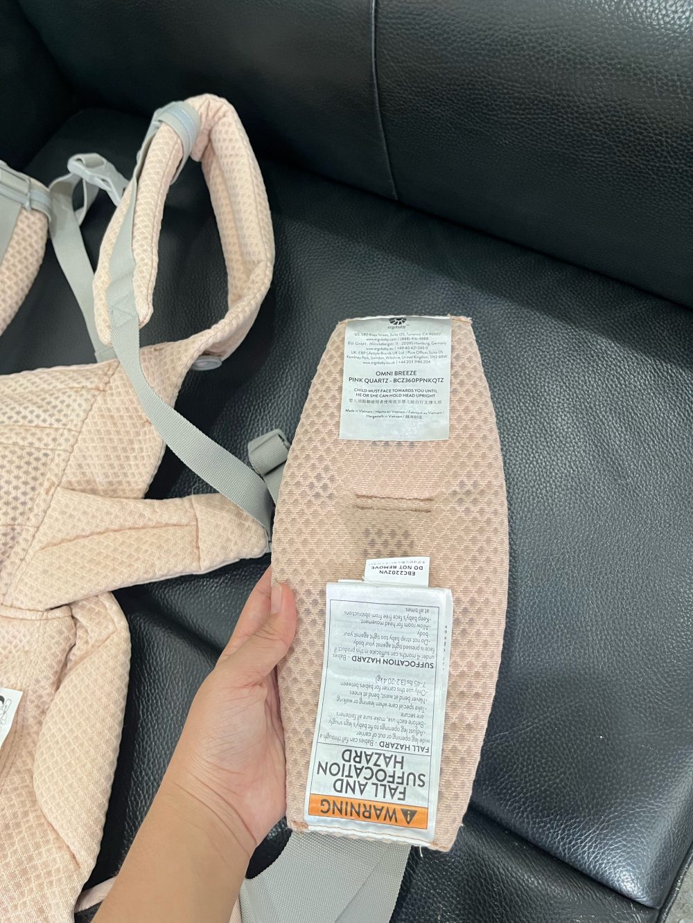 Địu Ergobaby Omni Breeze, Pink Quartz (size: 3.2->20kg ~ 0->48m) full box - Ảnh 13