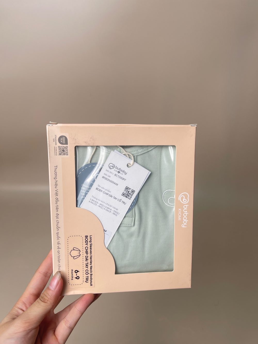 Body Chip dài tay cổ trụ Bubaby (size 6-9m) - Ảnh 2
