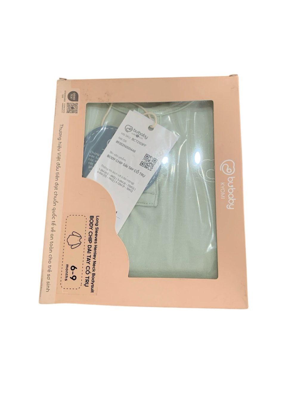 Body Chip dài tay cổ trụ Bubaby (size 6-9m) - Ảnh 1