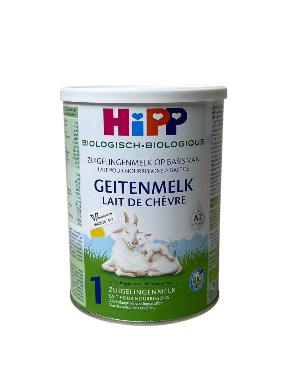 Sữa dê HiPP Organic số 1 - seal VNQ (400g, Date: 02/09/2027, 0->6m)
