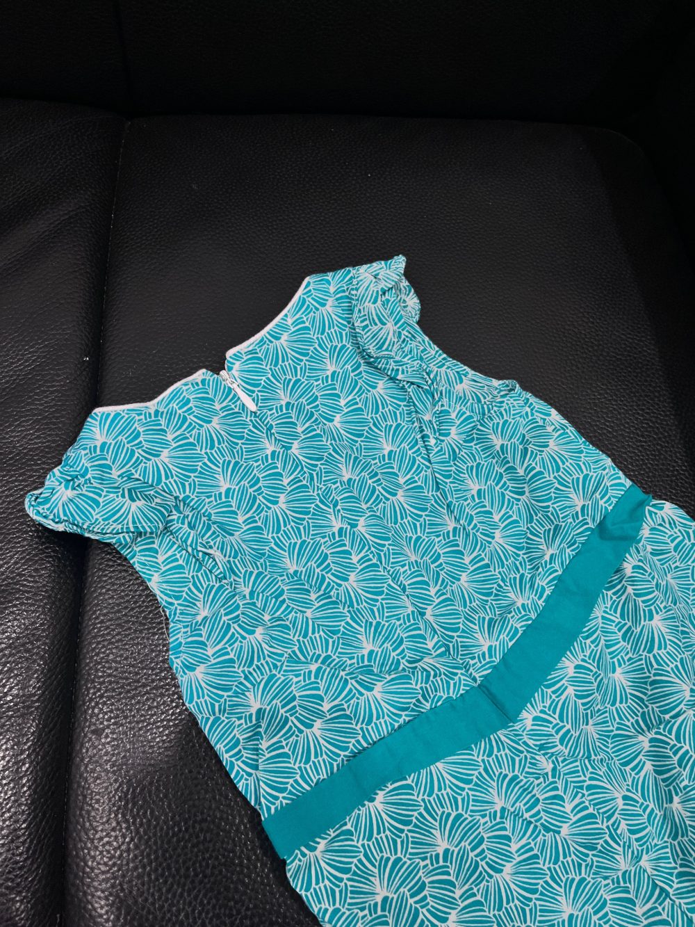 Set áo dài hồng phối quần lụa xanh tặng kèm bodysuit Obaibi màu xanh (size: 9→12m) - Ảnh 5