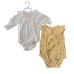 Set 2 bộ bodysuit Zara, carter’s màu vàng (size: 6→12m)