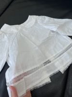Set áo phối ren trắng, quần bí màu xám Nous Petit à petit (size 6m) - Ảnh 10