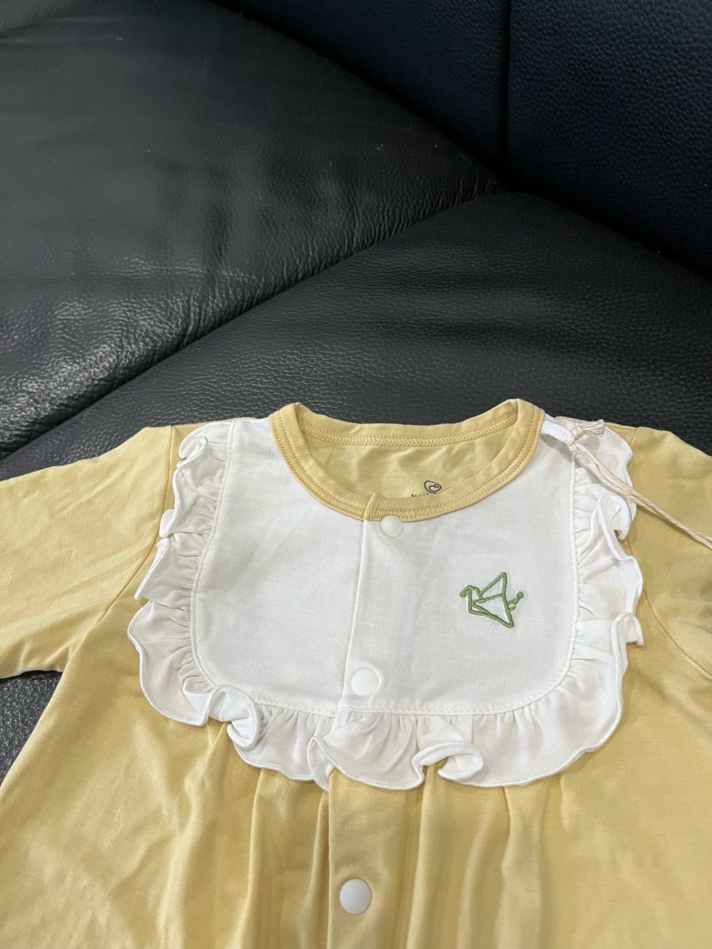 Bodysuit dài tay cài giữa bèo ngực màu vàng Bambus Gami ( size: 1->3m) - Ảnh 9